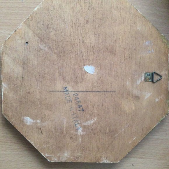 Made in Italy Wall Plaques wall hanging wooden gold trim Octagon shape 20cm wide - Picture 4 of 4